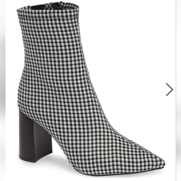 Jeffrey Campbell 'Coma' Pointy Toe Stretch Ankle Booties in Houndstooth - Picture 3 of 9